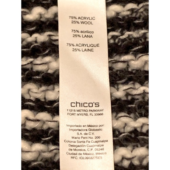 CHICO’S Womens Long Open Front Fringed Wool Blend Cardigan Western Cowboy  *Sz.2 - Picture 6 of 12